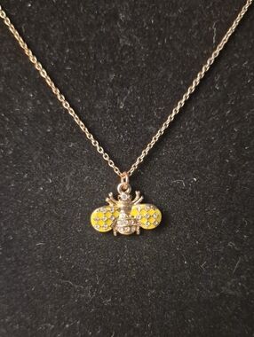 J. Crew Yellow Enamel Bee Pendant Necklace
